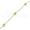 Pulsera Elegante 03.213.0129.08 Oro Laminado, Diseño de Bola, Pulido, Tono Dorado (01 MM Thickness, 8 Inches Length)