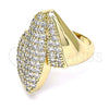 Anillo Multi Piedra 01.266.0042.08 Oro Laminado, con Blanca Micro Pave, Pulido, Tono Dorado (Size 8)