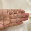 Gargantilla Basica 04.58.0021.24 Oro Laminado, Pulido, Tono Dorado (100 Gauge, 03 MM Thickness, 24 Inches Length)