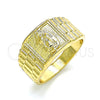 Anillo de Hombre 01.380.0010.10 Oro Laminado, Diseño de Guadalupe, Pulido, Tono Dorado (Size 10)