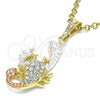 Dije Religioso 05.380.0139 Oro Laminado, Diseño de Escorpión, con Blanca Cristal, Pulido, Tres Tonos