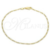 Tobillera Básica 04.213.0238.10 Oro Laminado, Diseño de Figaro, Pulido, Tono Dorado (02 MM Thickness, 10 Inches Length)