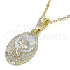 Dije Religioso 05.351.0190 Oro Laminado, Diseño de Divino Niño , Pulido, Tres Tonos