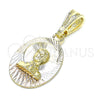 Dije Religioso 05.351.0195 Oro Laminado, Diamantado, Tres Tonos