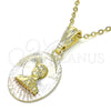 Dije Religioso 05.351.0195 Oro Laminado, Diamantado, Tres Tonos