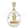 Dije Religioso 05.351.0195 Oro Laminado, Diamantado, Tres Tonos