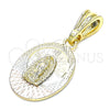 Dije Religioso 05.351.0196 Oro Laminado, Diseño de Guadalupe, Diamantado, Tres Tonos