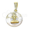 Dije Religioso 05.351.0197 Oro Laminado, Diamantado, Tres Tonos