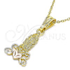 Dije Religioso 05.351.0210 Oro Laminado, Diseño de Guadalupe y Corazón, Pulido, Tres Tonos