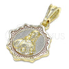 Dije Religioso 05.351.0177.1 Oro Laminado, Diseño de Sagrado Corazon de Jesus, Pulido, Tres Tonos