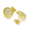 Arete Dormilona 02.156.0568 Oro Laminado, Diseño de Corazón, con Blanca Micro Pave, Pulido, Tono Dorado