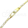 Pulsera con Placa 03.63.2219.06 Oro Laminado, Pulido, Tono Dorado (0.80 Gauge, 03 MM Thickness, 6 Inches Length)