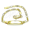 Pulsera con Placa 03.63.2219.06 Oro Laminado, Pulido, Tono Dorado (0.80 Gauge, 03 MM Thickness, 6 Inches Length)