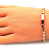 Pulsera con Placa 03.63.2220.06 Oro Laminado, Pulido, Tono Dorado (100 Gauge, 04 MM Thickness, 6 Inches Length)