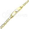 Pulsera con Placa 03.63.2220.06 Oro Laminado, Pulido, Tono Dorado (100 Gauge, 04 MM Thickness, 6 Inches Length)