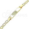 Pulsera con Placa 03.63.2221.06 Oro Laminado, Pulido, Tono Dorado (120 Gauge, 05 MM Thickness, 6 Inches Length)