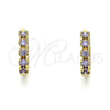 Argolla Huggie 02.210.0550.2.15 Oro Laminado, con Amatista Zirconia Cubica, Pulido, Tono Dorado