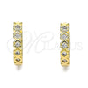 Argolla Huggie 02.210.0553.15 Oro Laminado, con Blanca Zirconia Cubica, Pulido, Tono Dorado