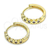 Argolla Huggie 02.210.0553.2.15 Oro Laminado, con Amatista Zirconia Cubica, Pulido, Tono Dorado