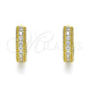 Argolla Huggie 02.210.0557.12 Oro Laminado, con Blanca Zirconia Cubica, Pulido, Tono Dorado