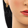 Argolla Huggie 02.210.0557.1.12 Oro Laminado, con Granate Zirconia Cubica, Pulido, Tono Dorado