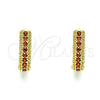 Argolla Huggie 02.210.0557.1.12 Oro Laminado, con Granate Zirconia Cubica, Pulido, Tono Dorado