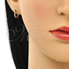 Argolla Huggie 02.210.0558.1.10 Oro Laminado, con Granate Zirconia Cubica, Pulido, Tono Dorado