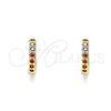 Argolla Huggie 02.210.0558.1.10 Oro Laminado, con Granate Zirconia Cubica, Pulido, Tono Dorado
