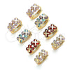 Argolla Huggie 02.210.0559.12 Oro Laminado, con Granate Zirconia Cubica, Pulido, Tono Dorado