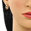 Argolla Huggie 02.210.0563.1.12 Oro Laminado, con Granate Zirconia Cubica, Pulido, Tono Dorado