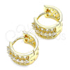Argolla Huggie 02.210.0569.12 Oro Laminado, con Blanca Zirconia Cubica, Pulido, Tono Dorado