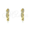 Argolla Huggie 02.210.0571.12 Oro Laminado, Diseño de Infinito, con Blanca Micro Pave, Pulido, Tono Dorado