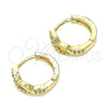 Argolla Huggie 02.210.0571.12 Oro Laminado, Diseño de Infinito, con Blanca Micro Pave, Pulido, Tono Dorado