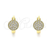 Argolla Huggie 02.210.0574.12 Oro Laminado, con Blanca Micro Pave, Pulido, Tono Dorado