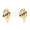 Argolla Huggie 02.210.0597.12 Oro Laminado, con Granate Zirconia Cubica, Pulido, Tono Dorado