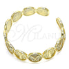 Aro Individual 07.253.0016 Oro Laminado, Diseño de Mariposa y Guadalupe, Pulido, Tono Dorado (14 MM Thickness, One size fits all)