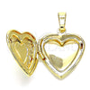 Dije Relicario 05.117.0009 Oro Laminado, Diseño de Corazón y Arco, Pulido, Tono Dorado