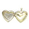 Dije Relicario 05.117.0018 Oro Laminado, Diseño de Corazón y Flor, Pulido, Tono Dorado