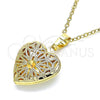Dije Relicario 05.117.0022 Oro Laminado, Diseño de Corazón, Pulido, Tono Dorado