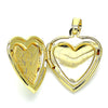 Dije Relicario 05.117.0023 Oro Laminado, Diseño de Corazón y Flor, Pulido, Tono Dorado