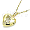 Dije Relicario 05.117.0028 Oro Laminado, Diseño de Corazón y Virgen Maria, Pulido, Tono Dorado
