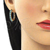 Argolla Huggie 02.210.0105.14.25 Oro Laminado, con Topacio Azul Zirconia Cubica, Pulido, Tono Dorado