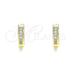 Argolla Huggie 02.210.0598.10 Oro Laminado, con Blanca Micro Pave, Pulido, Tono Dorado