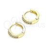 Argolla Huggie 02.210.0598.2.10 Oro Laminado, con Amatista Micro Pave, Pulido, Tono Dorado