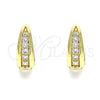 Argolla Huggie 02.210.0599.15 Oro Laminado, con Blanca Zirconia Cubica, Pulido, Tono Dorado