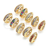 Argolla Huggie 02.210.0599.1.15 Oro Laminado, con Granate Zirconia Cubica, Pulido, Tono Dorado
