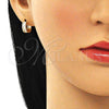 Argolla Huggie 02.210.0600.10 Oro Laminado, con Blanca Zirconia Cubica, Pulido, Tono Dorado