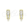 Argolla Huggie 02.210.0600.10 Oro Laminado, con Blanca Zirconia Cubica, Pulido, Tono Dorado