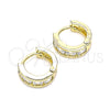 Argolla Huggie 02.210.0600.10 Oro Laminado, con Blanca Zirconia Cubica, Pulido, Tono Dorado