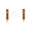 Argolla Huggie 02.210.0602.1.12 Oro Laminado, con Granate Zirconia Cubica, Pulido, Tono Dorado